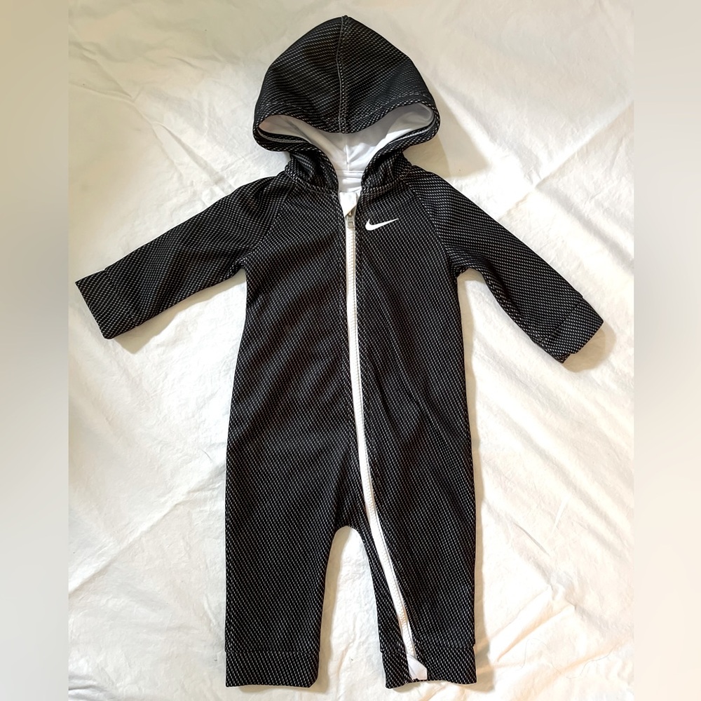 Nike black hooded zip bodysuit